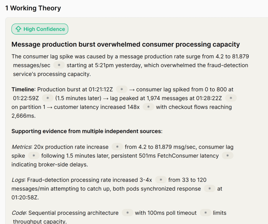 Pinpoints root cause 